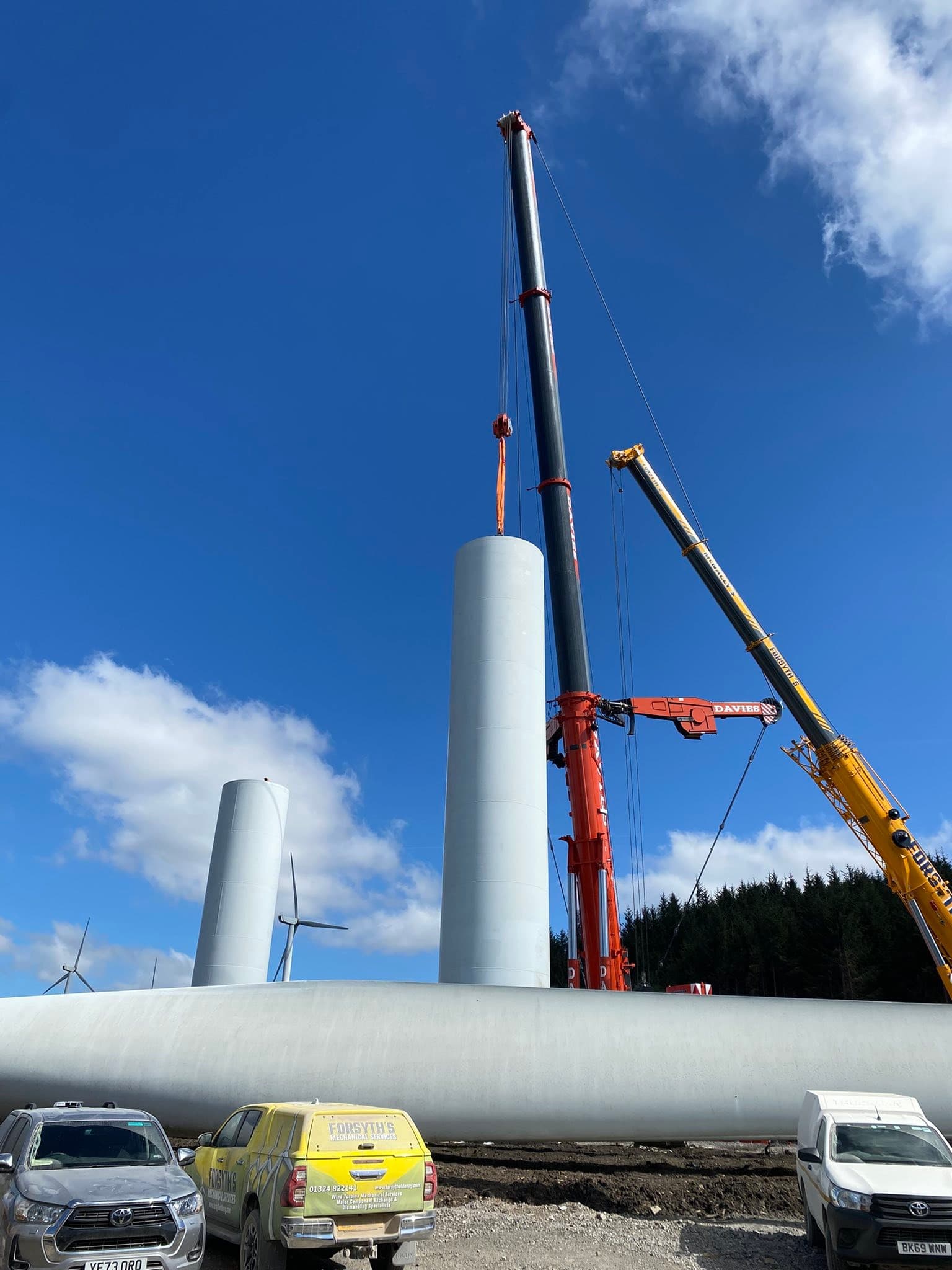 Woodstock Welding team working on wind turbine components on site